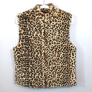 Preston & York Vest- Luxury Cheetah Faux Fur - Size M